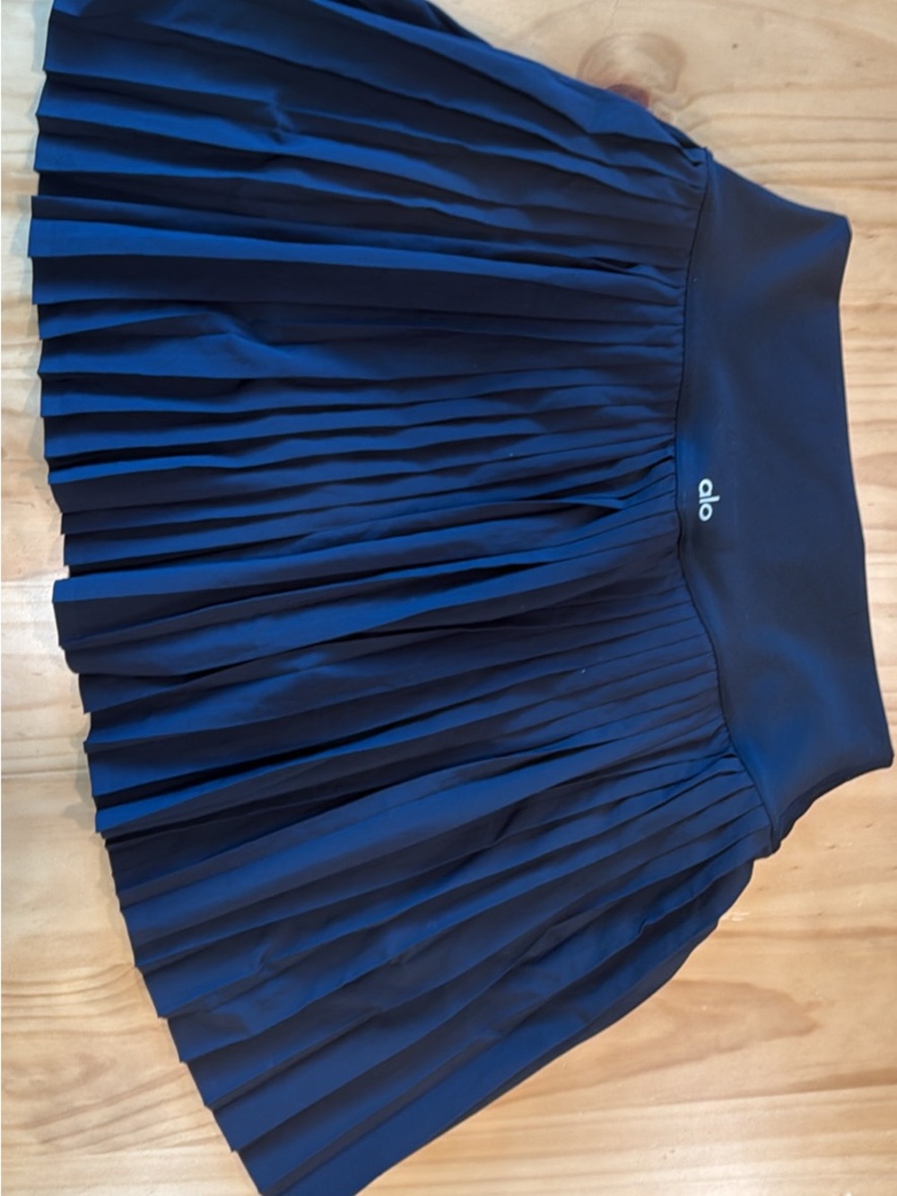 ALO Yoga Black Pleated Skater Skirt
